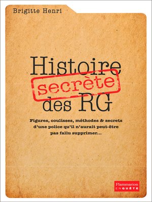 cover image of Histoire secrète des RG